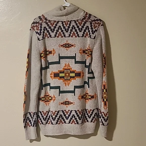 Koto Beige Southweatern Print Sweater Medium - Picture 2 of 4